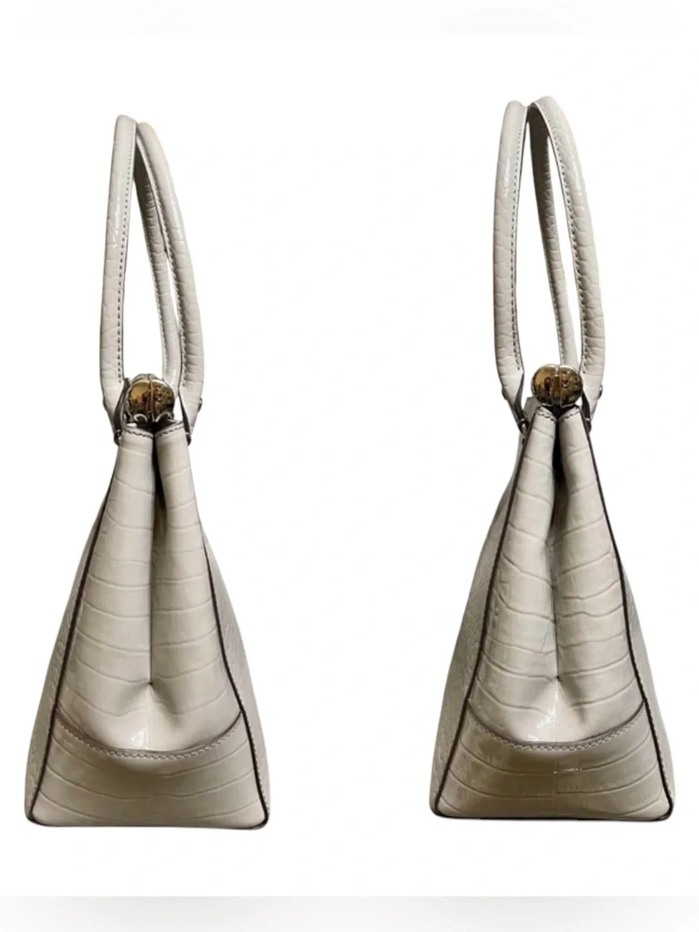 Kate Spade Knightsbridge Constance Satchel Gray Croc Embossed Patent Leather Bag